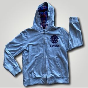 American Preppy Gray Hoodie Long Sleeve